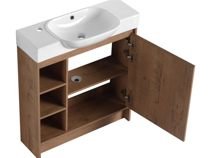 Sleek Design Freestanding Bathroom Vanity With Sink, Soft Close Door