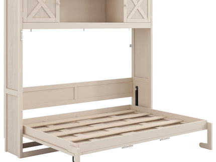 Rustic Casual Murphy Bed With Storage Cabinets
