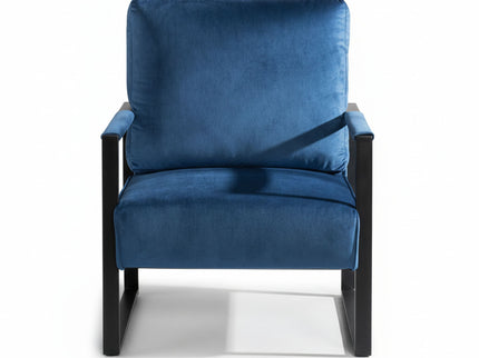 Classic Mid Century Modern Accent Chair With Durable Square Metal Frame, Armchair
