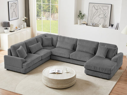 Oversized Sectional Sofa U - Shaped Sofa Couch Modern Sofa Upholstered In Soft With A Chaise Lounge For Living Room