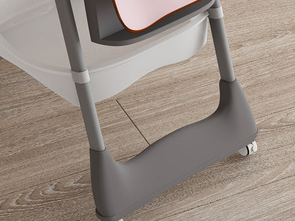 Adjustable Baby High Chair 0-6 Years, Portable Infant Feeding Seat With Safety Belt, Silent Lockable Wheels