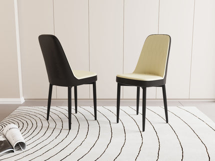 Modern Dining Chair With Cushions And Metal Legs