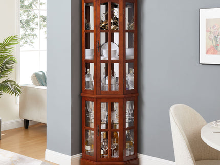 Corner Curio Cabinet With 5 Shelves And Lighting System (E26 Light Bulb Not Included)