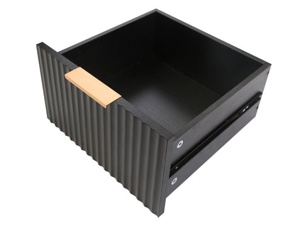 Fluted Coffee Bar Cabinet With Mini Fridge Space & Charging Station