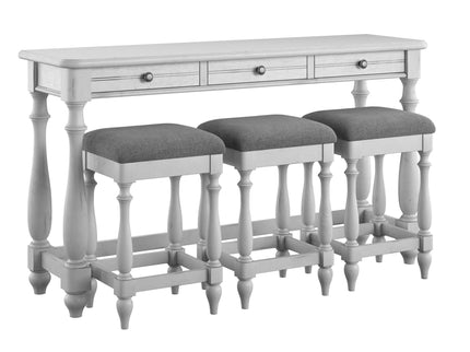 Sofa Table With 3 Stools - Gray