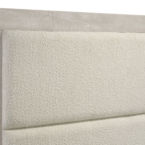 Strout - Queen Panel Bed With Upholstered Headboard - Rustic
