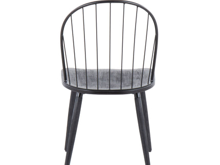 Riley - Industrial High Back Armless Chair (Set of 2) - Black
