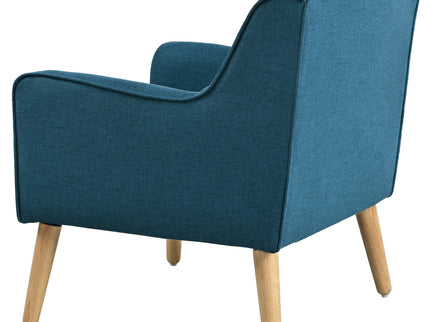 Modern Arm Chair With Tufted Back And Wooden Legs
