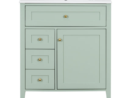 Modern Bathroom Vanity With Sink, 3 Drawers And Adjustable Shelf