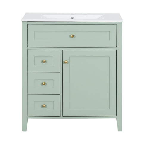 Modern Bathroom Vanity With Sink, 3 Drawers And Adjustable Shelf