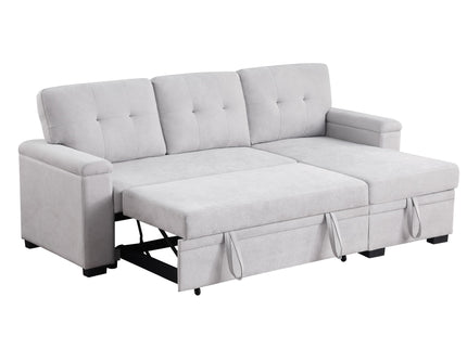 Lucca II - 84.5"W Reversible Sleeper Sectional Sofa with Storage Chaise