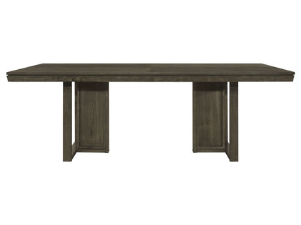 Glenmoor - Rectangular Dining Table With Geometric Double Pedestal Base - Dark Gray
