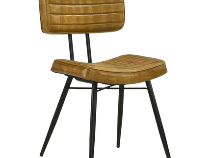 Tufted Side Chairs Upholstery And Tapered Legs (Set of 2) - Camel