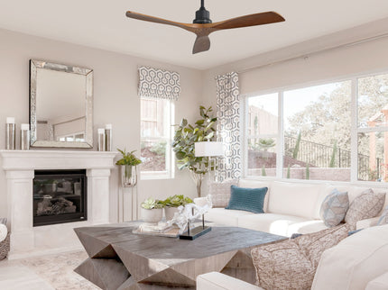 52" Smart DC Ceiling Fan With 3 Blades Reversible Silent Motor