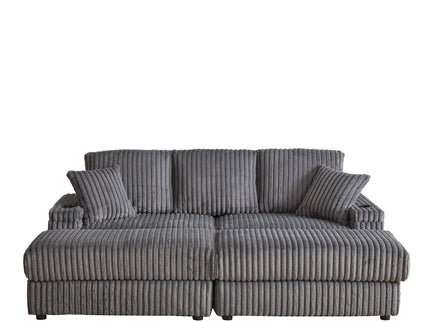 3 Seater Sofa With 2 Ottomans For Living Room