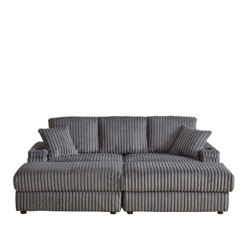 3 Seater Sofa With 2 Ottomans For Living Room