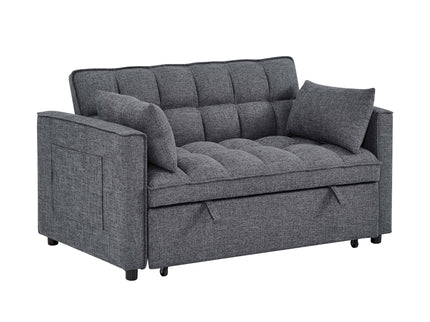Sienna - Tufted Convertible Sleeper Sofa With Chaise - Gray