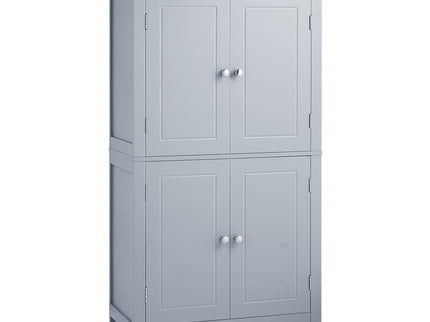 Elegant Bathroom Floor Storage Cabinet With 4 Doors, Adjustable Shelves