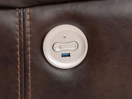 Salerno - Upholstered Power Recliner Chair With USB Charging - Dark Brown