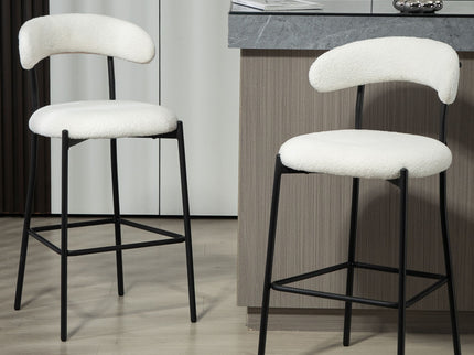 Counter Height Bar Stools With Powder Coating Base And Footrest