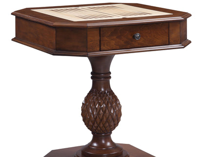 Bishop - Reversible Chess Checker Game Table With Game Tray (Chess Fingures Not Included) - Cherry