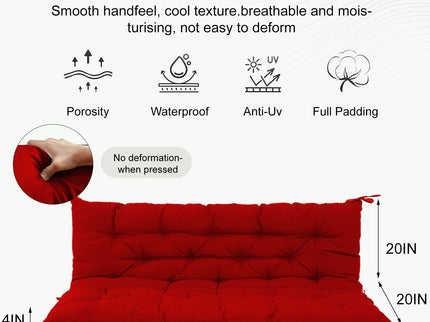 3 Seater Outdoor Porch Swing Cushion With Backrest