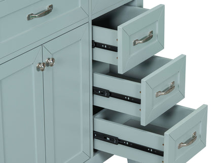 Modern Bathroom Vanity With Sink, Freestanding Design With Drawers And Doors
