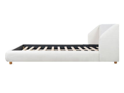 Modern Upholstered Bed Frame With Wingback Headboard