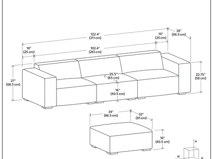Rex - Handcrafted Sectional Sofa And Ottoman