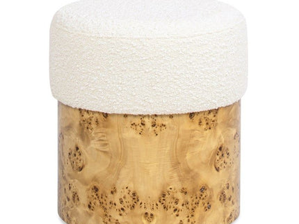 Nebula - Round Upholstered Ottoman - White
