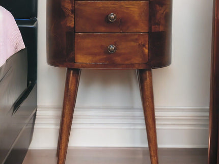 Mini Rounded Nightstand - Chestnut