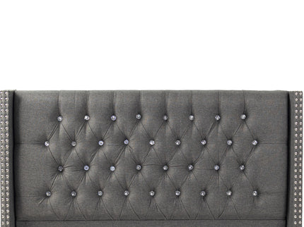 Contemporary Style Bed With Diamond Tufted Headboard