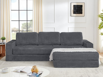 Modern Minimalist L Shape Modular Sectional Sofa, Couch