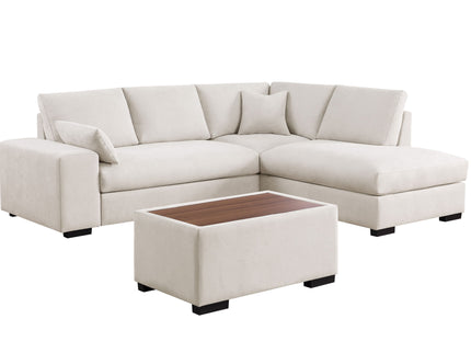 Joshua - 100" Sectional Sofa with Right Facing Chaise and Console Ottoman