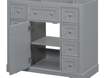 Modern Bathroom Vanity Base Only With 1 Cabinet And 6 Drawers