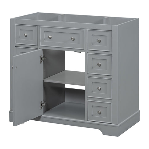 Modern Bathroom Vanity Base Only With 1 Cabinet And 6 Drawers