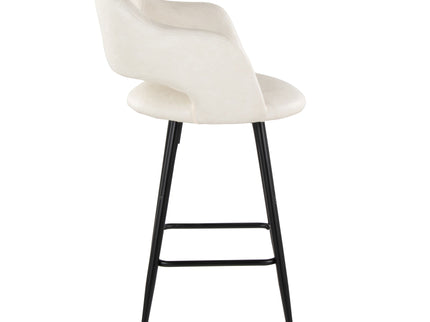 Margarite - Contemporary Fixed Height Counter Stool With Square Footrest (Set of 2)