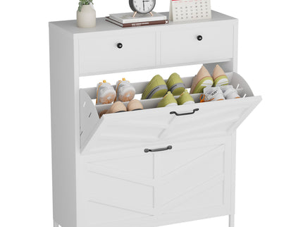 Shoe Cabinet With Flip Drawers