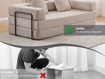 Floor Couch, Convertible Floor Sofa Bed With Pillow Back Support Armrest
