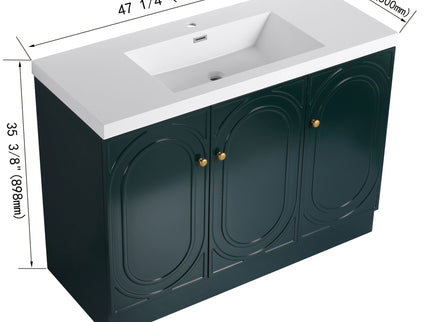 Contemporary Freestanding Bathroom Vanity With Resin Sink & Soft-Close Cabinet Doors