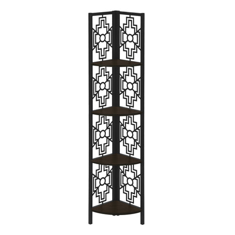 Bookshelf, Bookcase, Etagere, 4 Tier Corner, For Office, Transitional