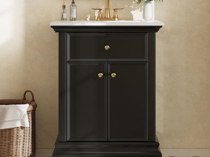 Modern Bathroom Vanity With Tip-Out Drawer And Soft-Close Hinges