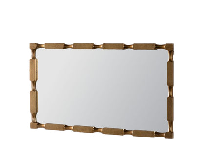 Rectangular Wall Mirror With Frame For Living Room - Gold