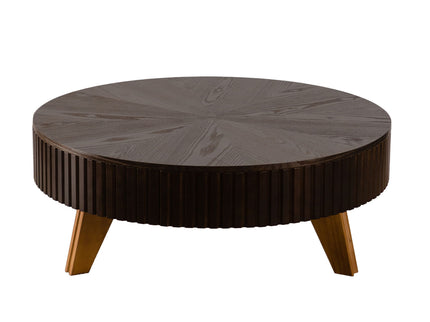 Round Retro Coffee With Solid Wood Legs