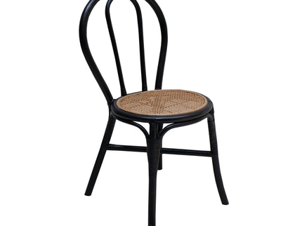 Rattan Dining Chair (Set of 2) - Black Multi