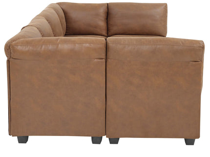 Modular Sectional, Customizable Layout, Removable Cushions - Brown