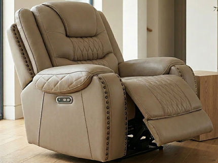 Power Recliner Single Chair With USB Port Living Room Comfort Seating - Toffee