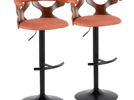 Gardenia - Contemporary Adjustable Barstool With Swivel With Rounded T Footrest (Set of 2)