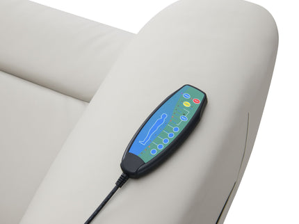 Marsha - Silicone Synthetic Leather Power Motion Recliner With Lift Heating Massage Chair - Light Gray