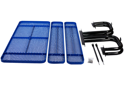 Rectangular Outdoor Steel Picnic Table With Umbrella Pole